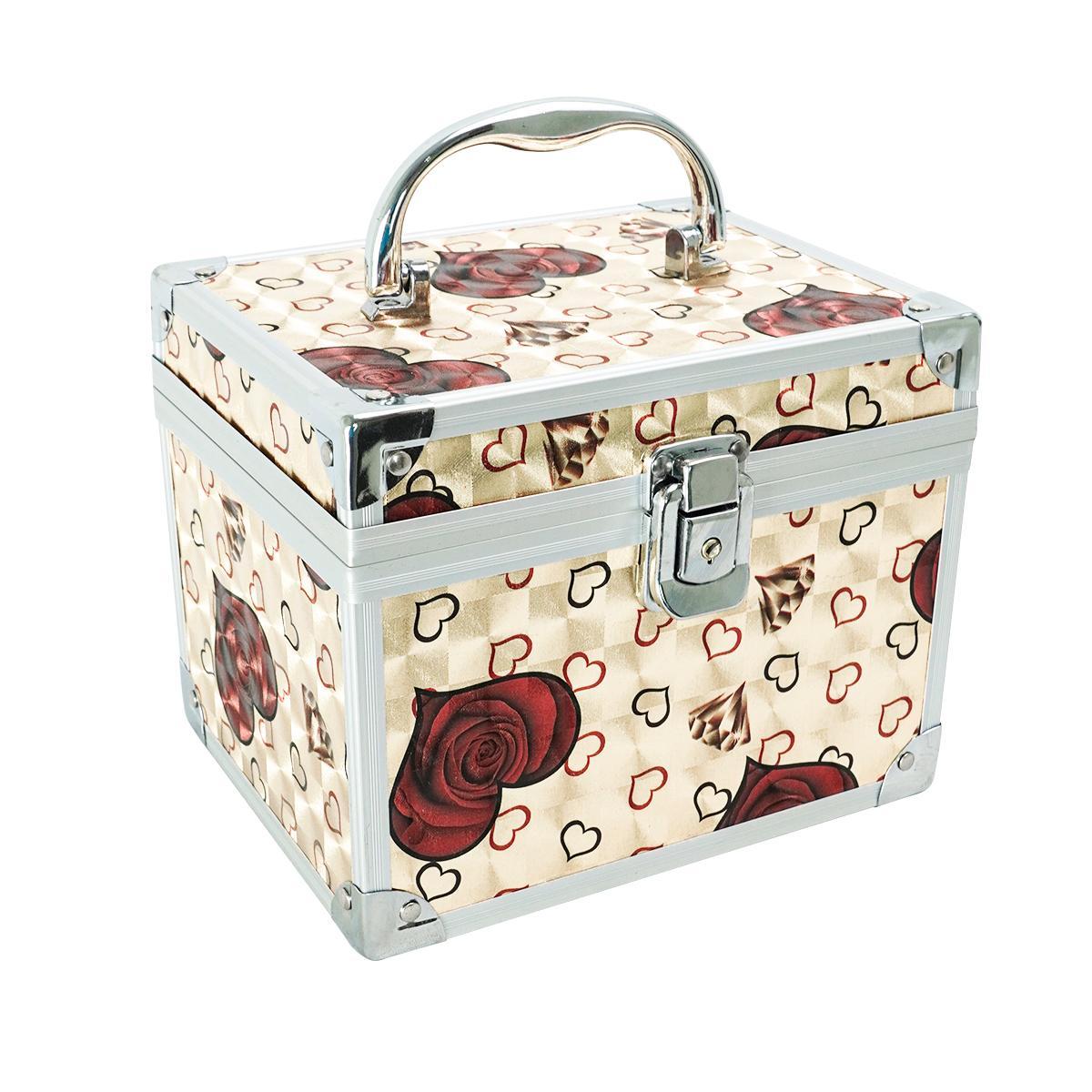 Miniatura Maleta De Maquiagem Estampada Kit 3 Peças