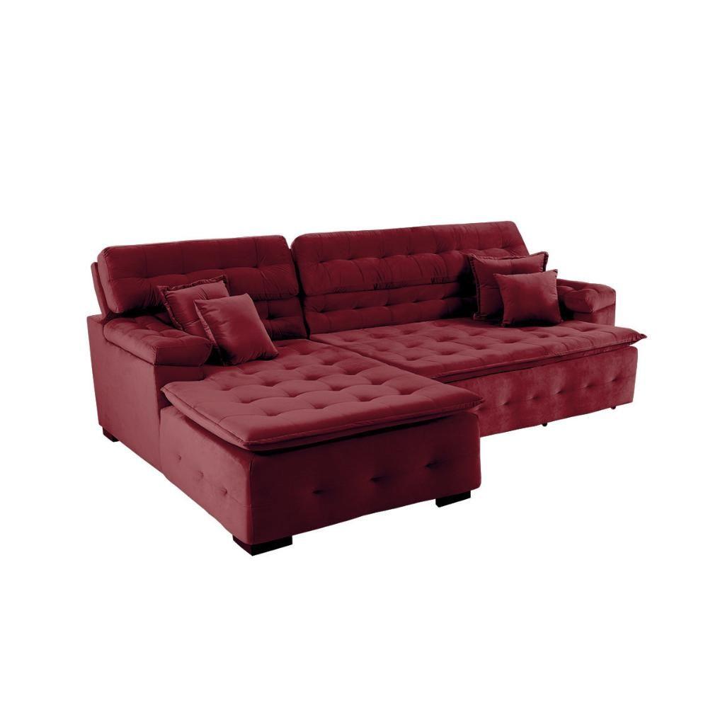 Miniatura Sofá Retrátil e Chaise Orlando 220x150 vinho