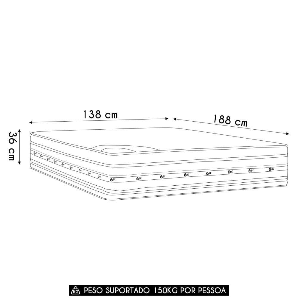 Miniatura Colchão Casal Double Face Premium Gel 138x188x36cm - Castor