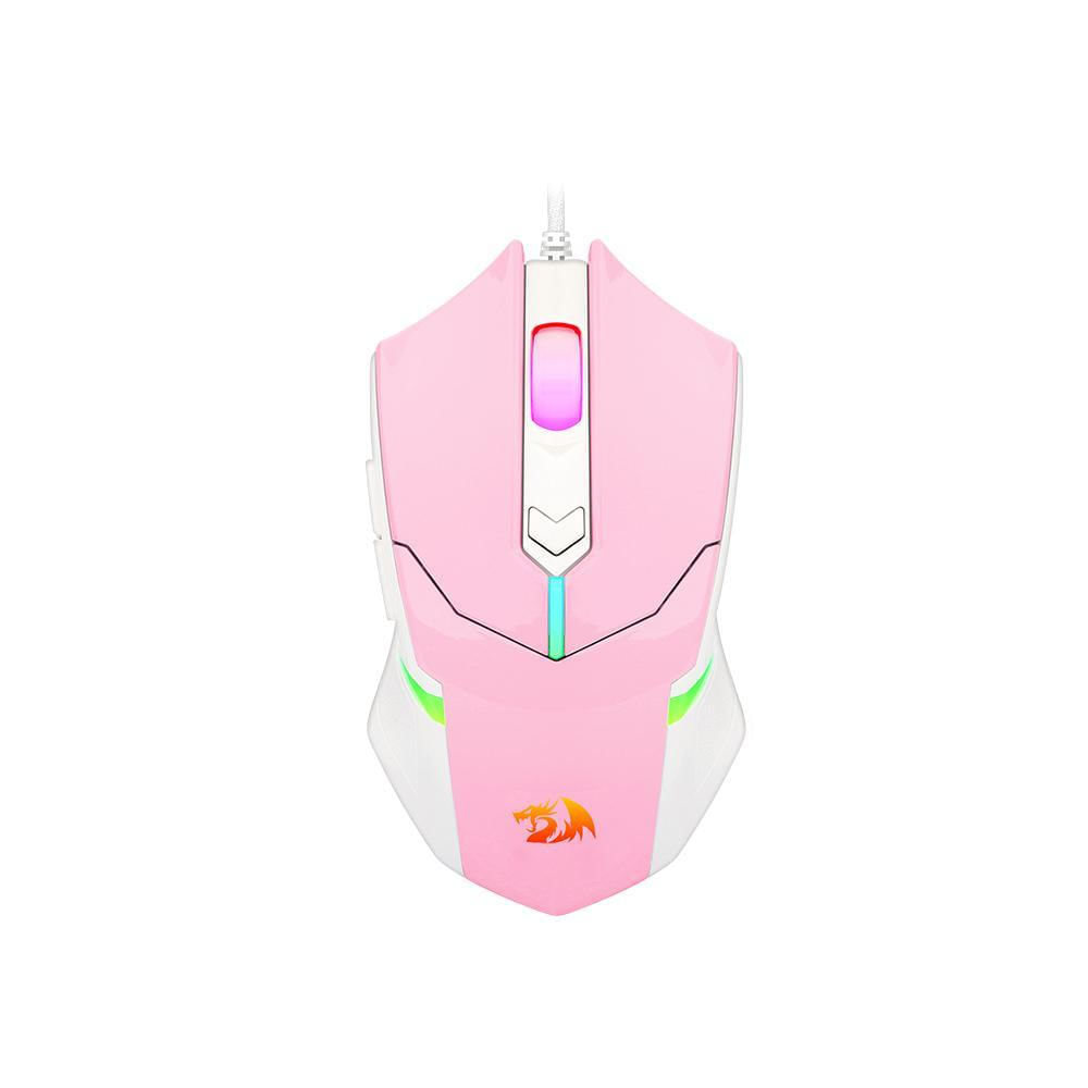 Miniatura Mouse Gamer Redragon Centrophorus 2 Rosa Branco Rgb 7200Dpi