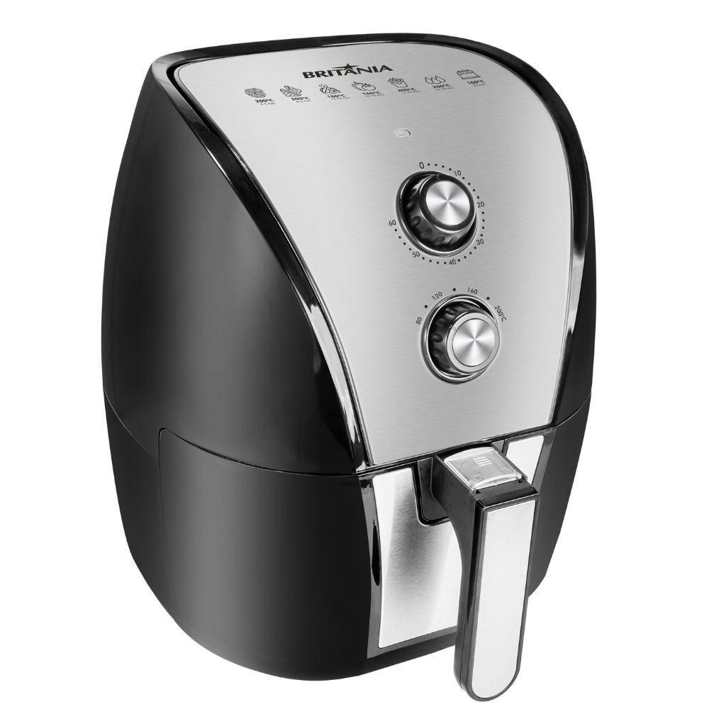 Miniatura Fritadeira Air Fry Britânia 5 Litros 1500w Bfr40 Preto/inox 220 V