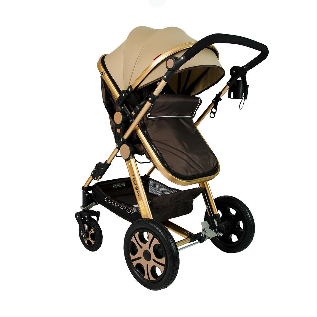 Miniatura Carrinho De Bebê Golden Dourado 2 Em 1 Club Baby