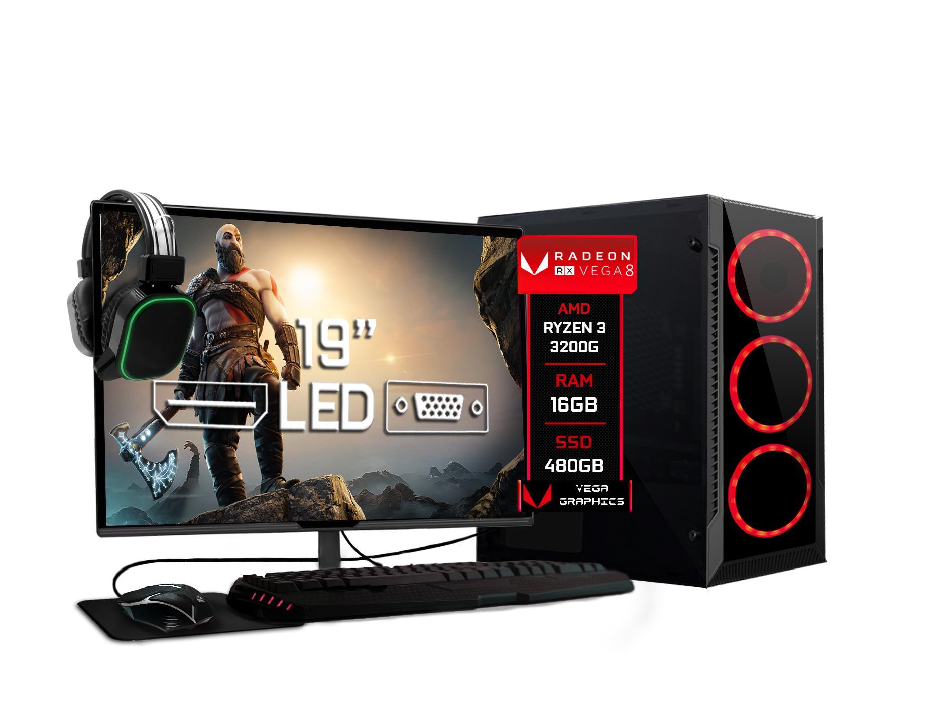 Miniatura Pc Gamer Fácil Amd Ryzen 3 3200G Radeon Vega 8 Graphics 16Gb