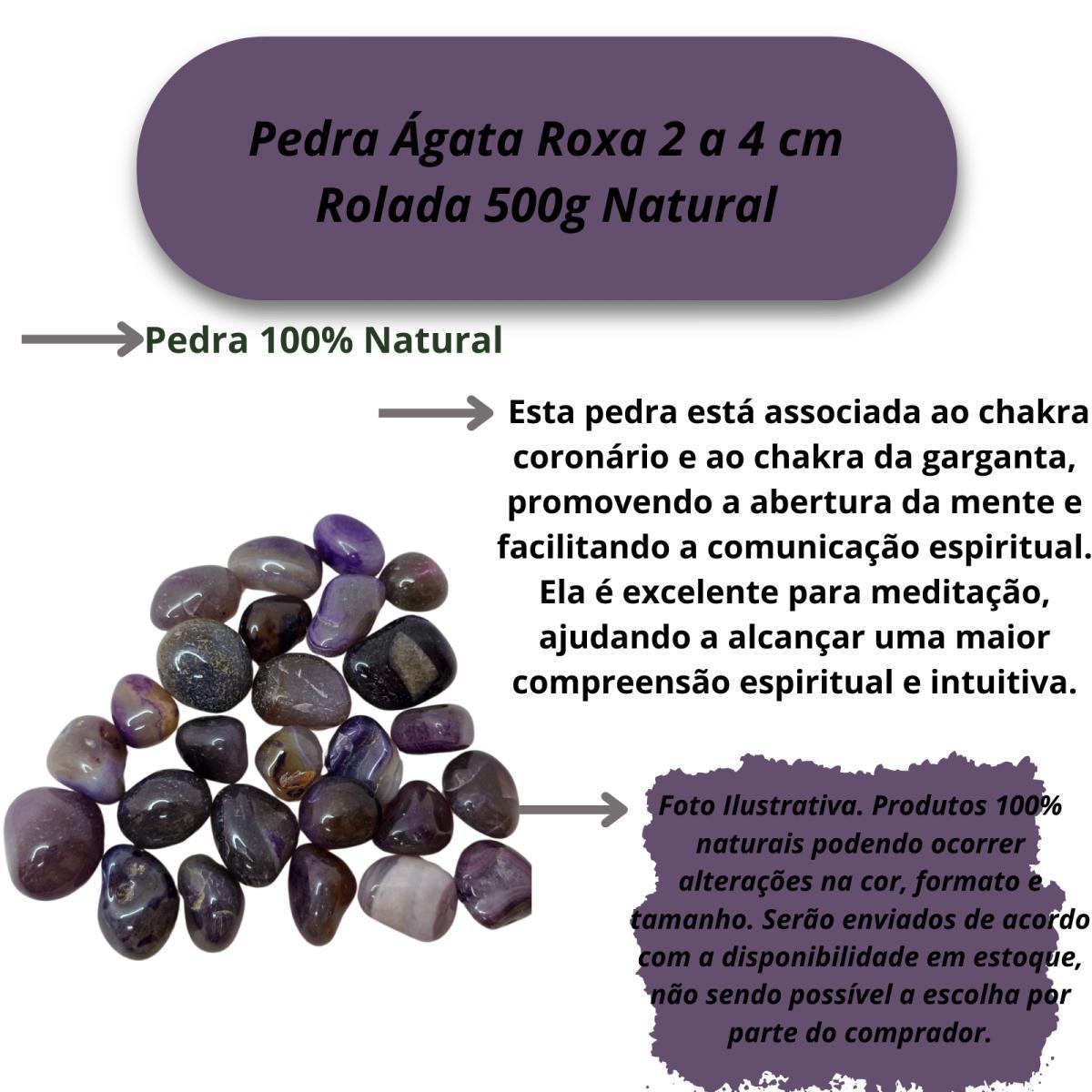Miniatura Pedra Ágata Roxa 2 A 4 Cm Rolada 500G Natural