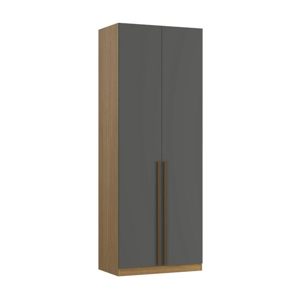 Miniatura Guarda-roupa Modular 2 Portas com Gavetas 70cm Altezza Freijó/Titânio