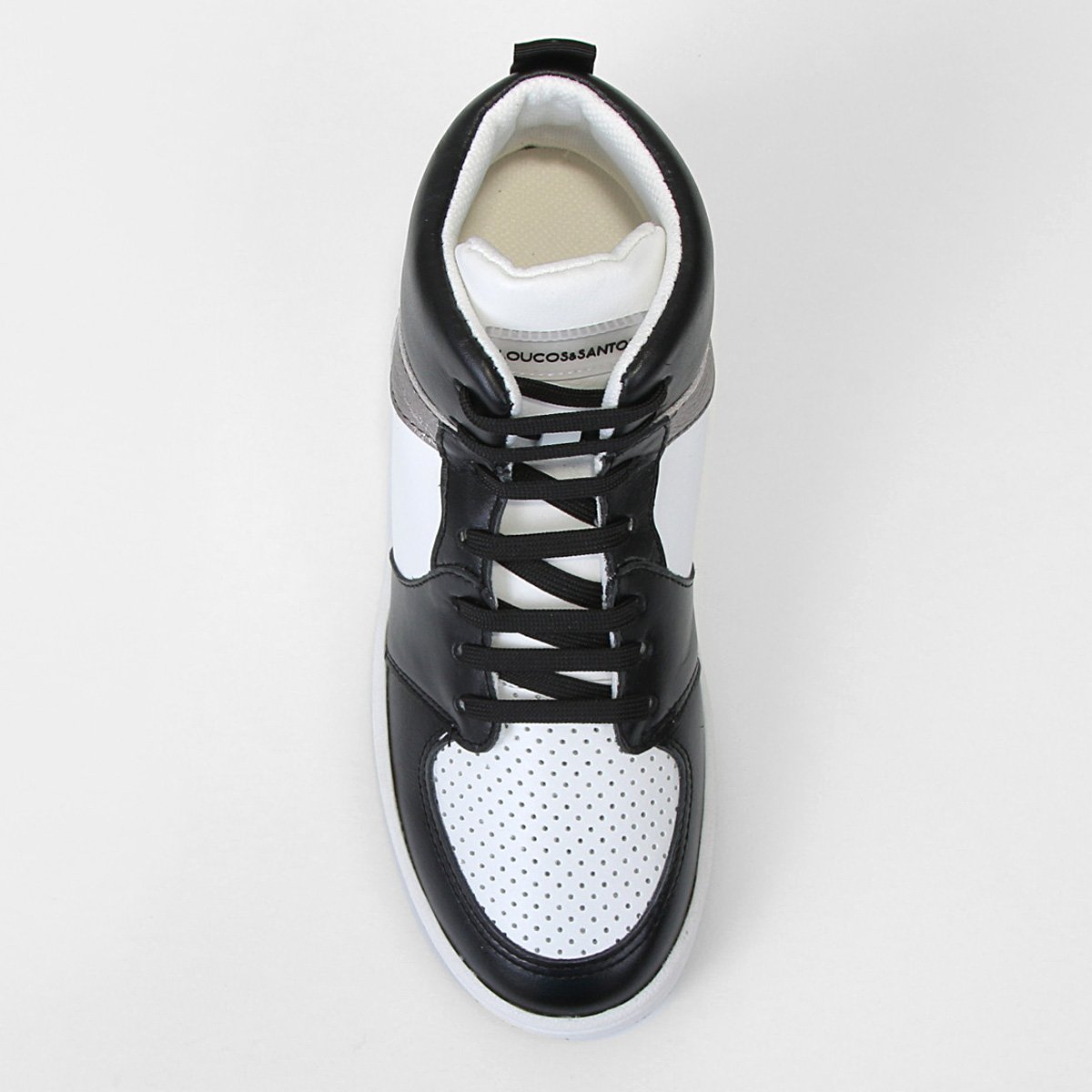 Miniatura Tênis Couro Loucos & Santos Feminino Preto+Branco - 35