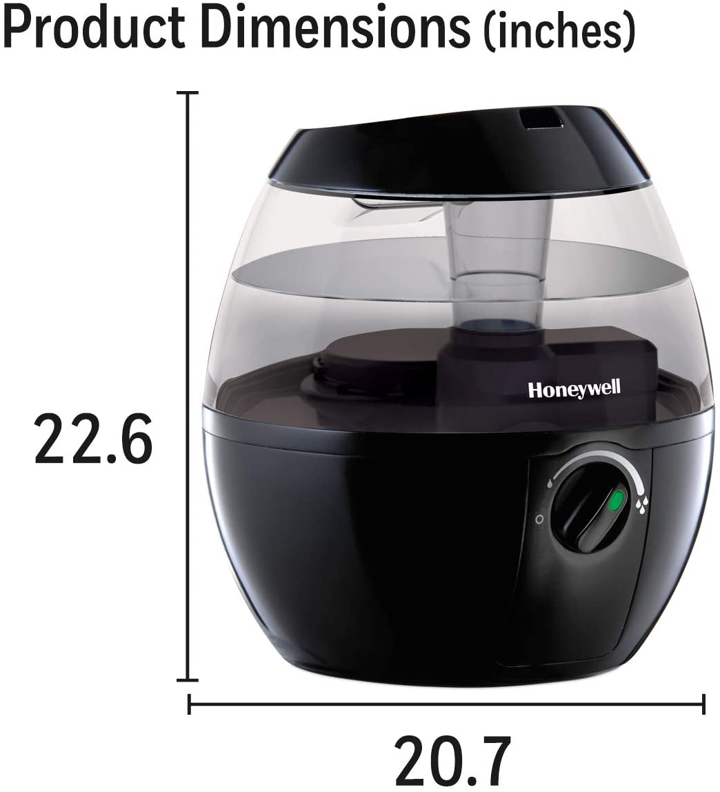 Miniatura Honeywell Umidificador/Evaporador Elétrico, 1L, alcance de 40m², automático, preto.