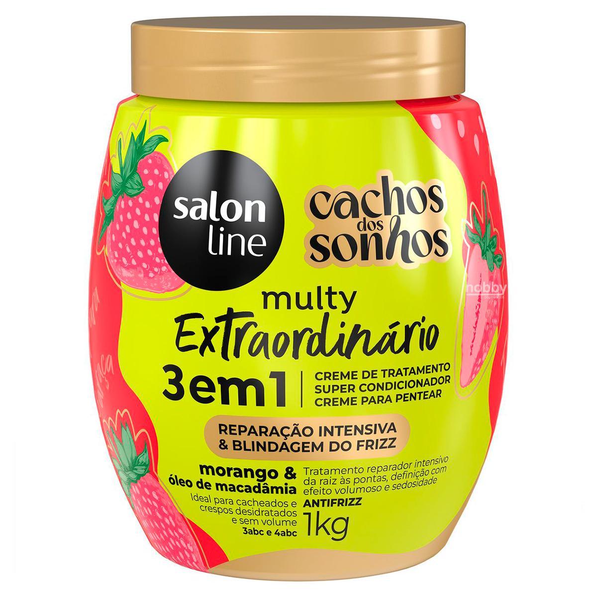 Kit Cronograma Capilar 3 Cremes Frutas Multy Salon Line