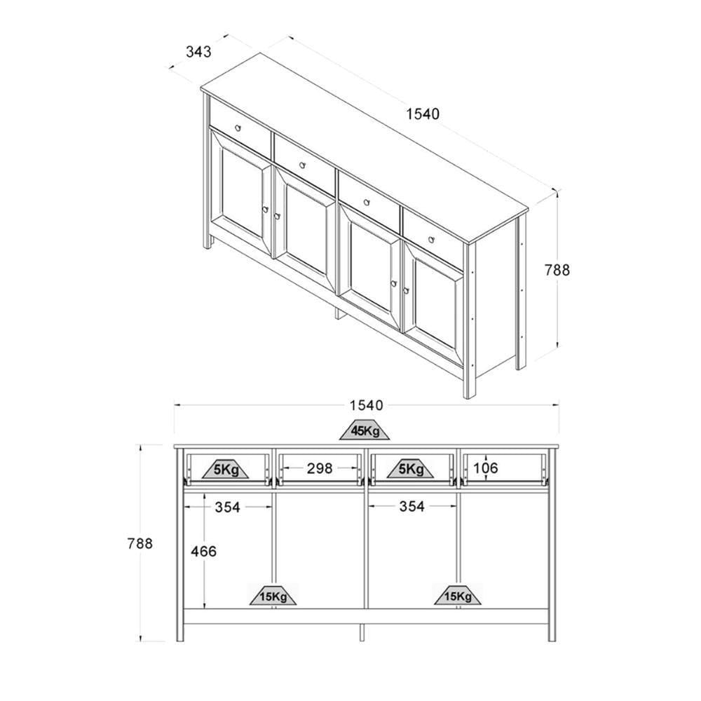 Cristaleira + Aparador Buffet Ditália E-962-r-626 Cor:diamond Diamond