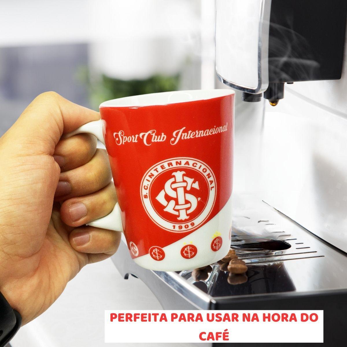 Miniatura Kit 4Un Caneca Xícara Porcelana Reforçada 260Ml Café Escudo