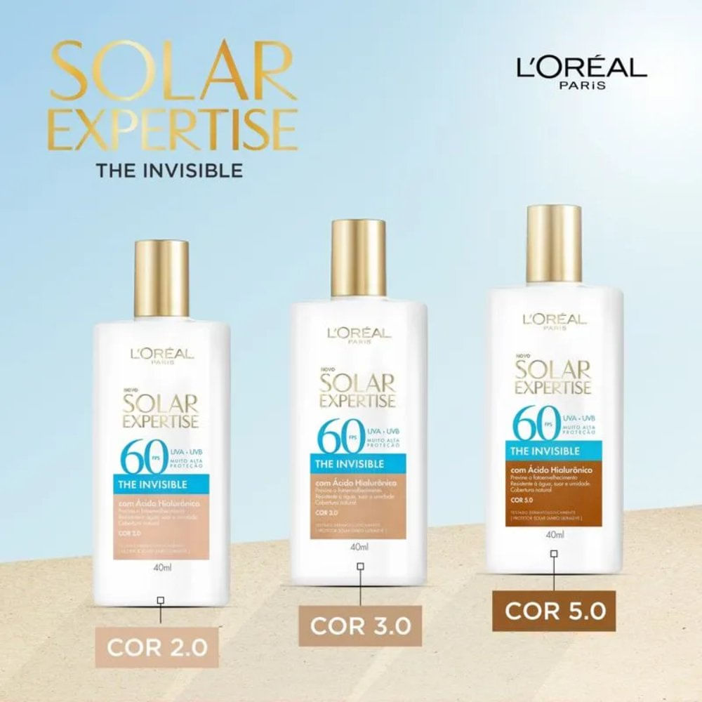 Miniatura Protetor Solar Facial Loréal Paris Solar Expertise The Invisible Cor 2.0 Fps60 40g
