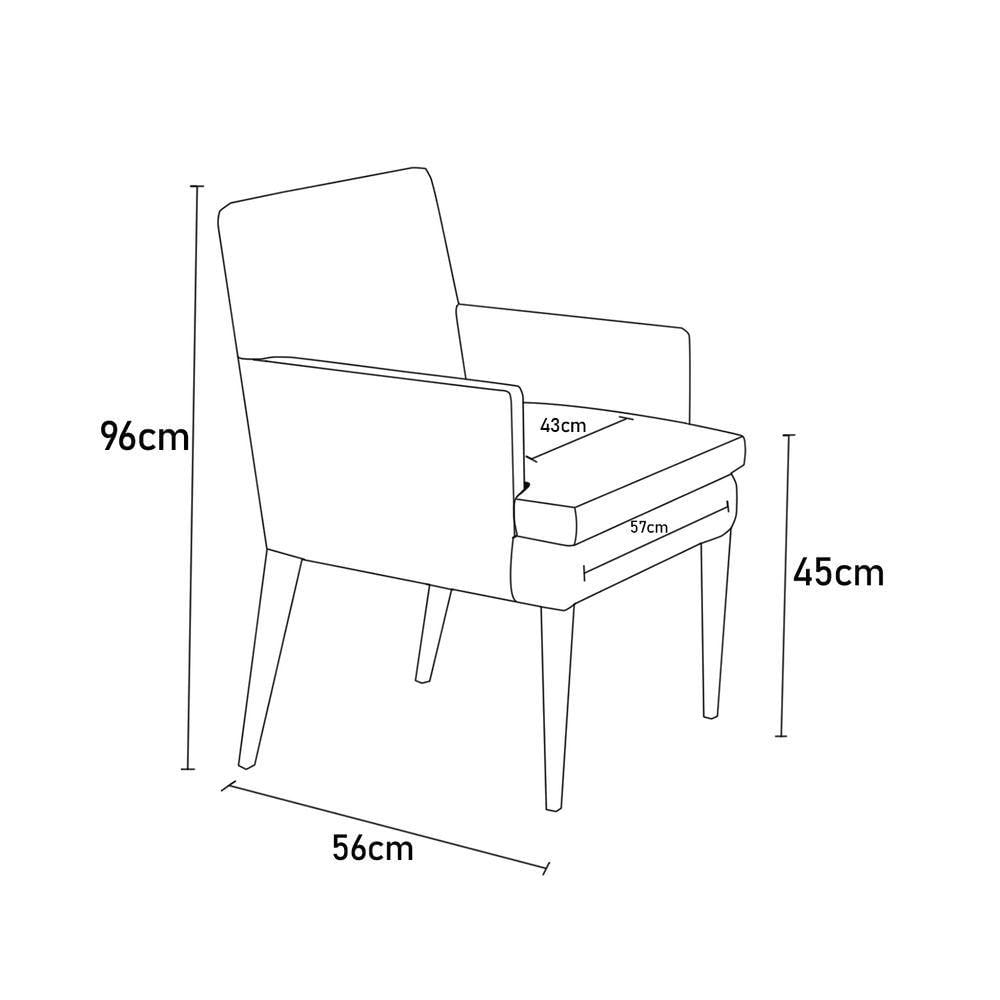 Miniatura Kit 4 Cadeiras Germany + 2 Germany Retro Suede Azul Marinho