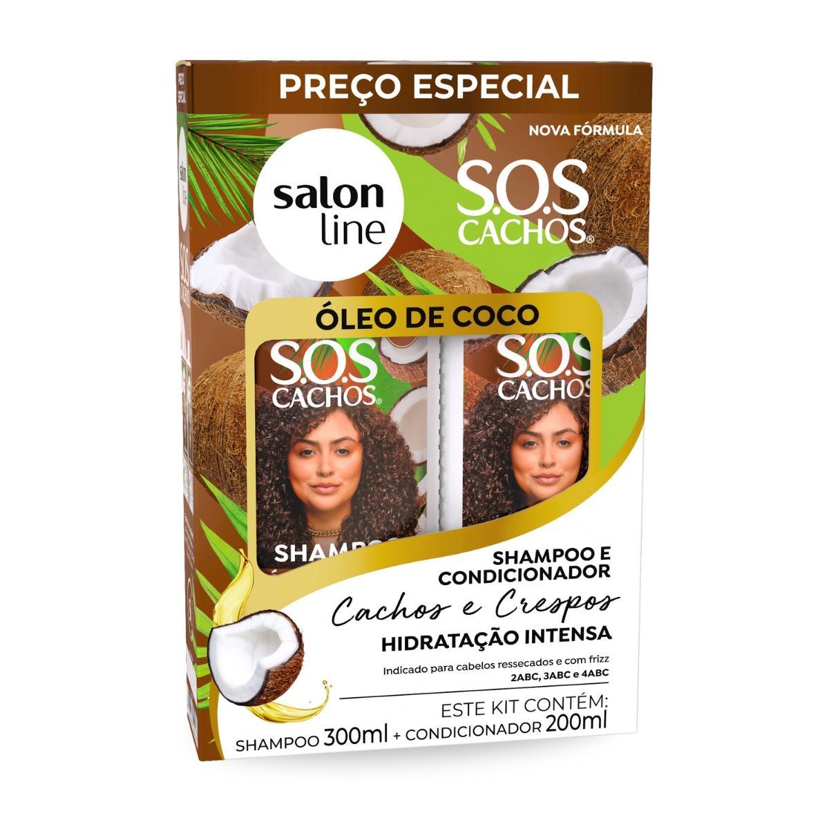 Miniatura Shampoo 300Ml + Condicionador 200Ml Óleo De Coco Salon Line