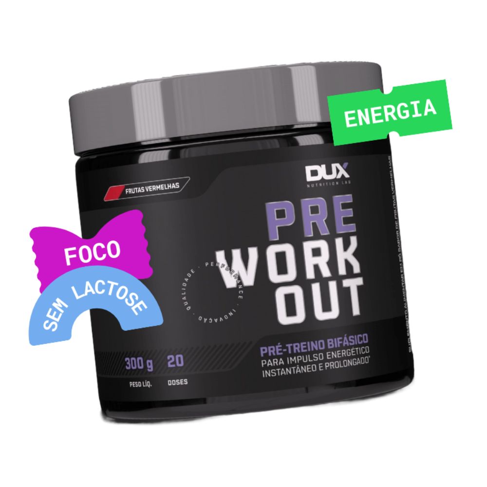 Miniatura Pré Treino Workout Bifasico Dux Nutrition Sabor Frutas Vermelhas 300g