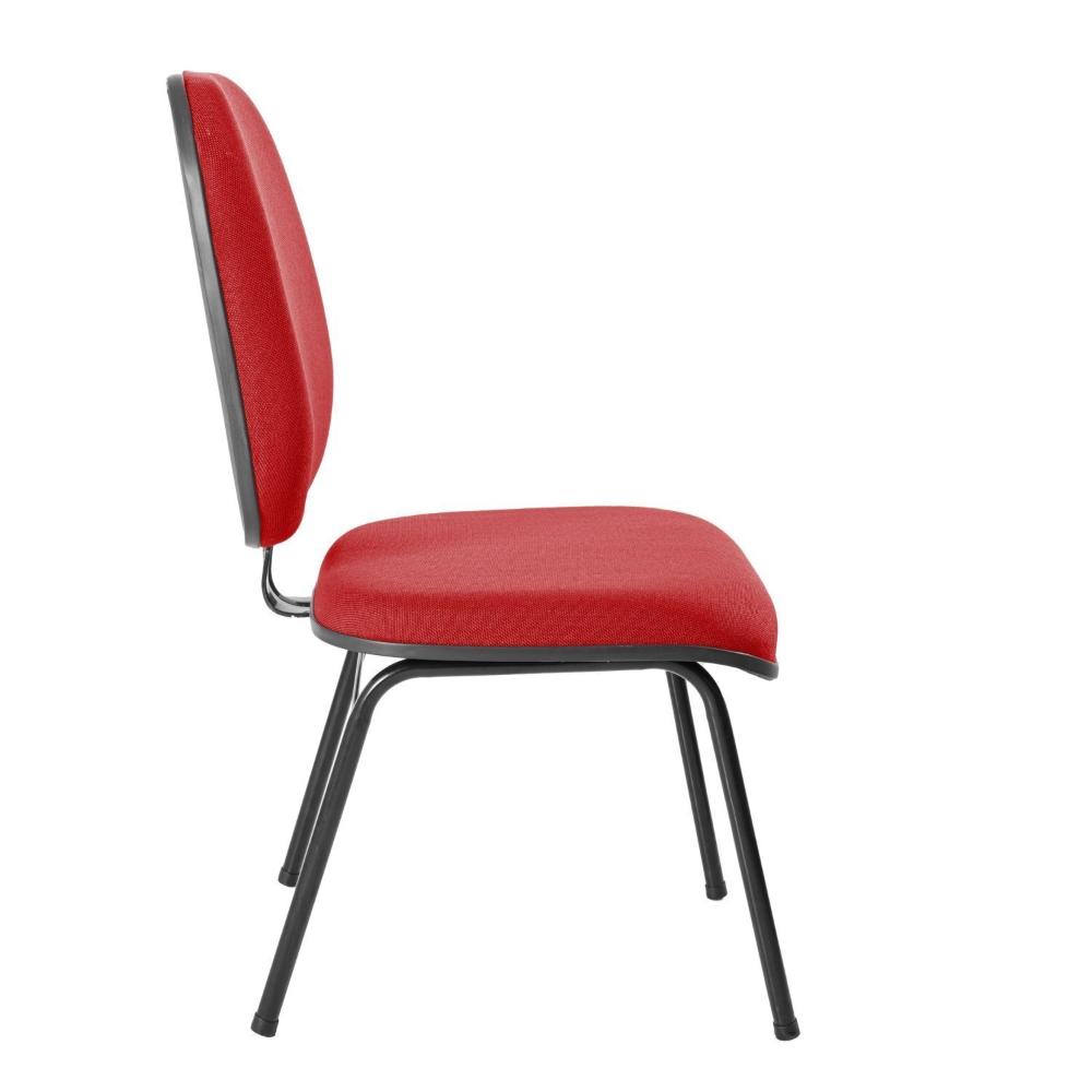 Cadeira Diretor Fixa com Lâmina Central Metal Wood Design Vermelho