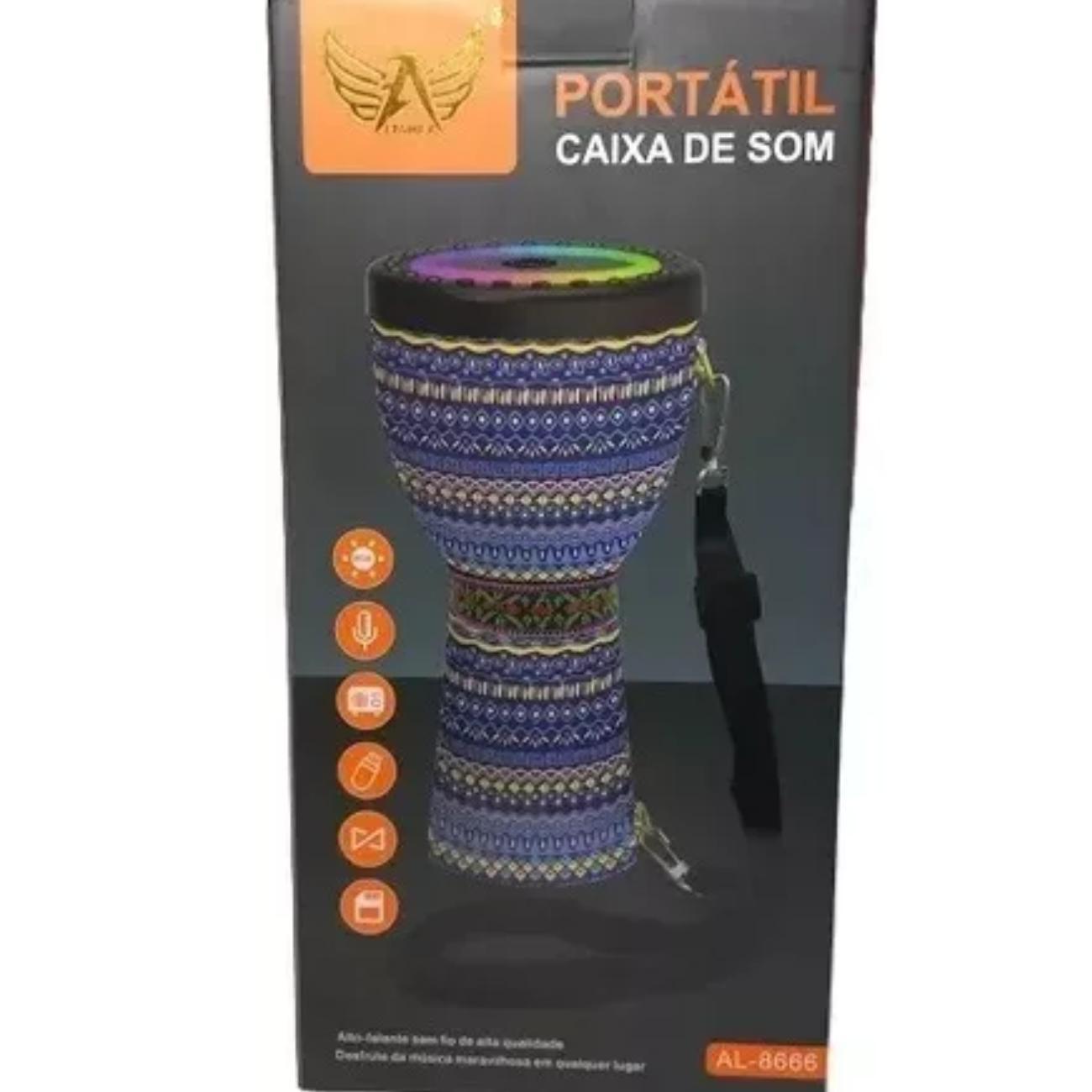 Caxia De Som Tambor Power Portátil 10W Al-8666 Mx 2024