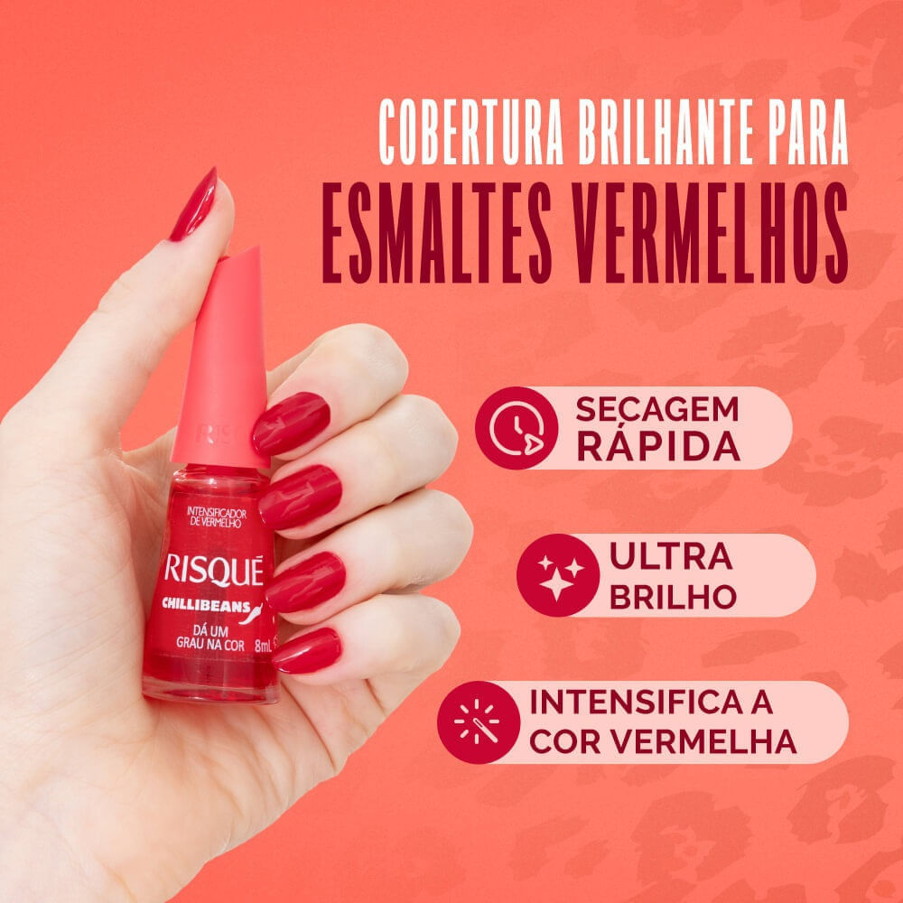 Miniatura Esmalte Risqué e Chilli Beans Dá Um Grau na Cor 8ml