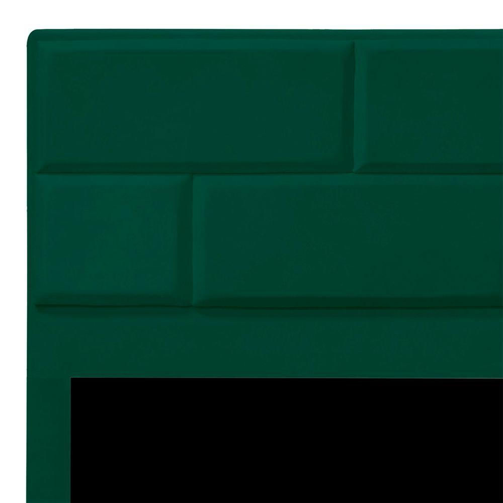 Miniatura Cabeceira Casal King Size Estofada Para Cama Box Jade Veludo Cor Verde Esmeralda
