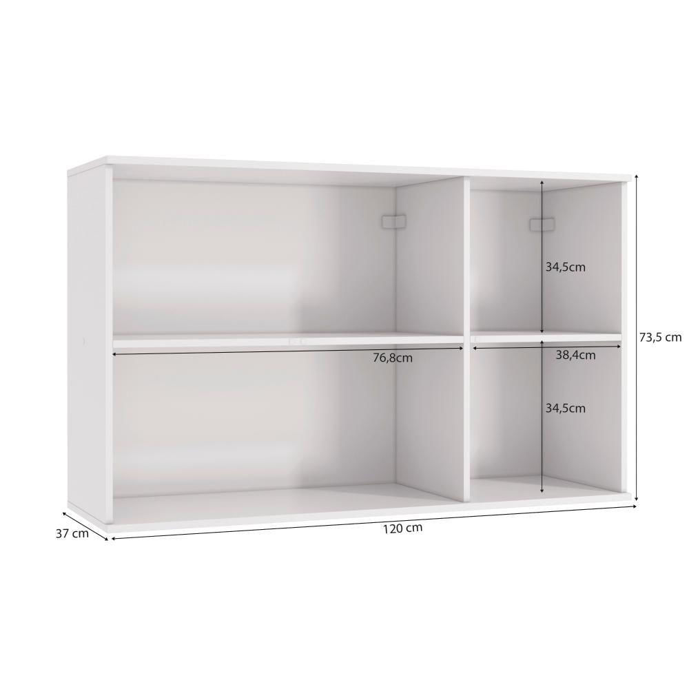 Miniatura Armário Aéreo Celeste Kappesberg 100% Mdf 3 Portas Com Vidro Branco/nogueira 120cm