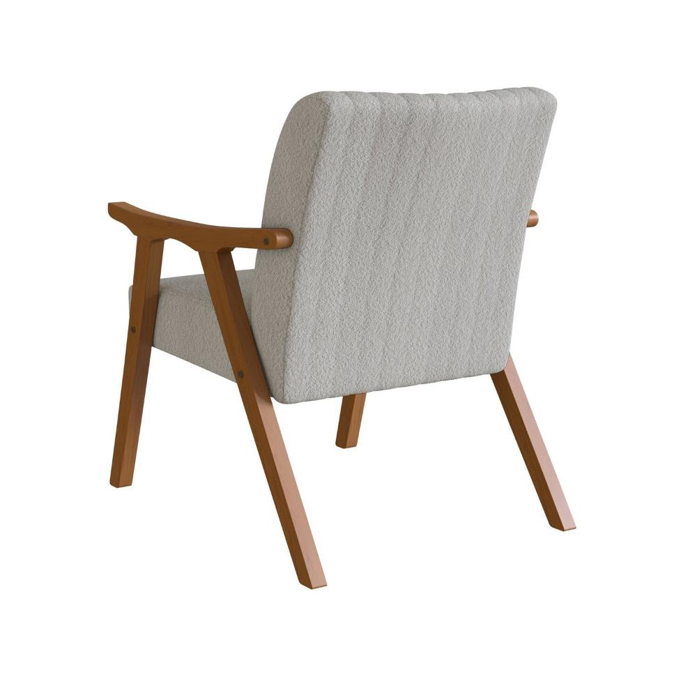 Miniatura Poltrona Decorativa em Tecido Boucle 236 Ref 560 Espresso Móveis Imbuia / Cinza