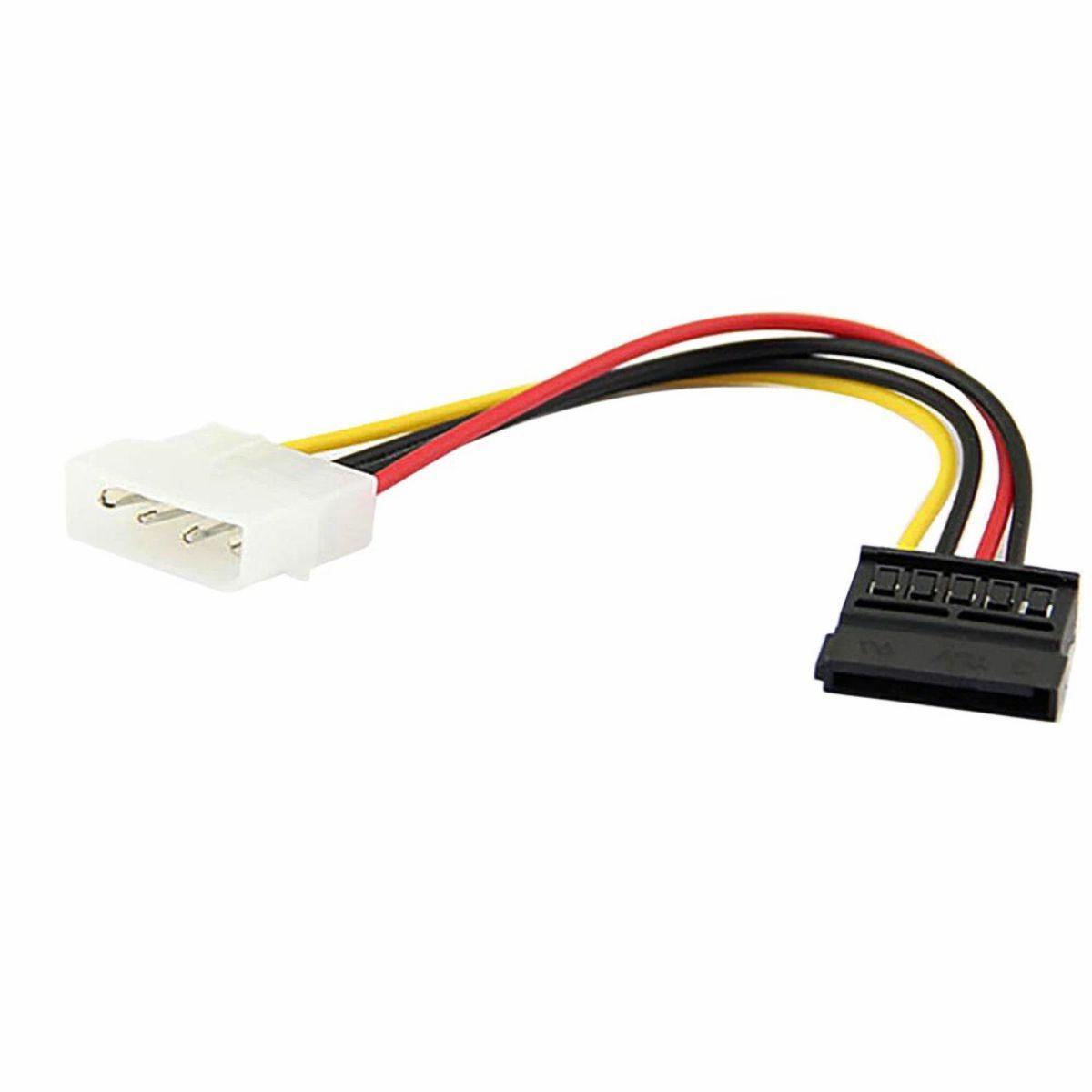 Miniatura Cabo Adaptador Molex Para Sata Energia Alimentação Fonte Pc