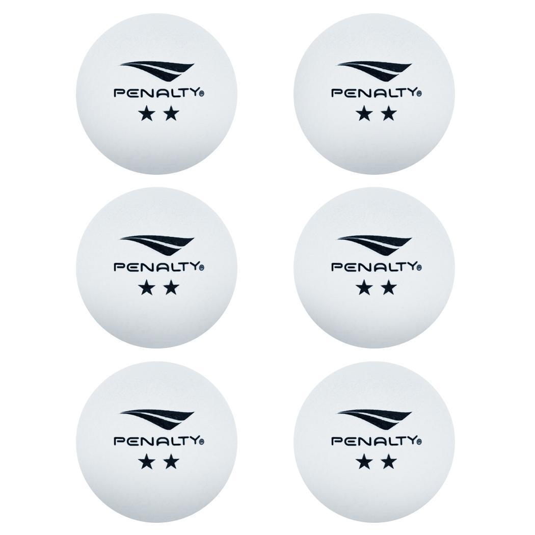 Miniatura Kit 6 Bolas Ping Pong Tênis De Mesa Penalty Oficial Branco