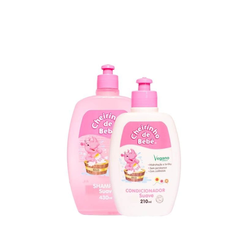 Miniatura Shampoo Cheirinho de Bebê 430ml e Condicionador 210ml Shampoo Cheirinho de Bebê Rosa 430ml e Condicionador 210ml