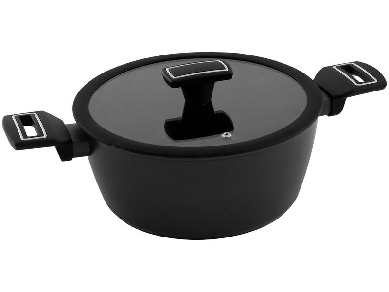 Jogo de Panelas Brinox Revestimento Cerâmico Preto 5 Peças Carbon Ceramic Life