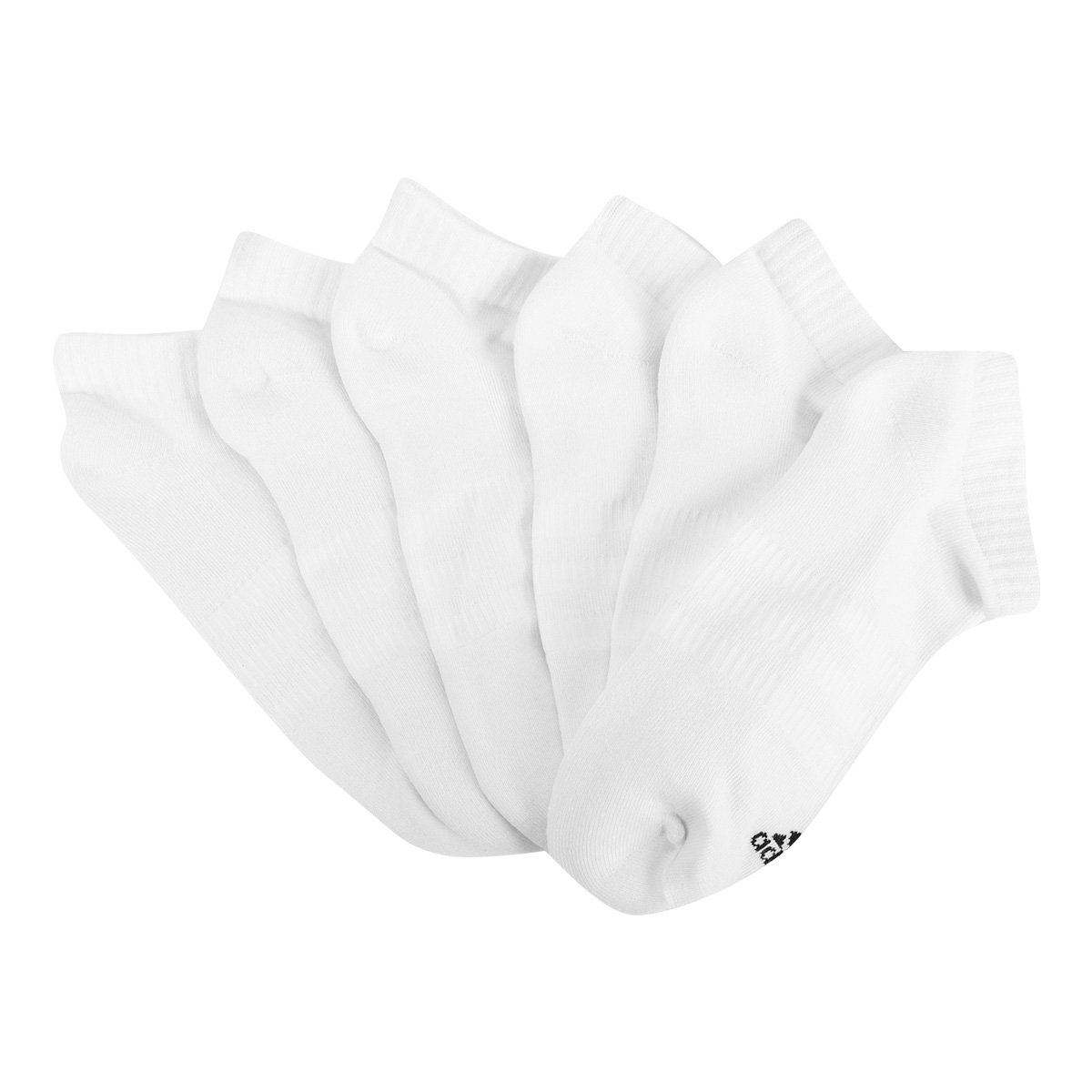 Miniatura Meia Adidas Cano Baixo C/ 6 Pares Branco+Preto - G
