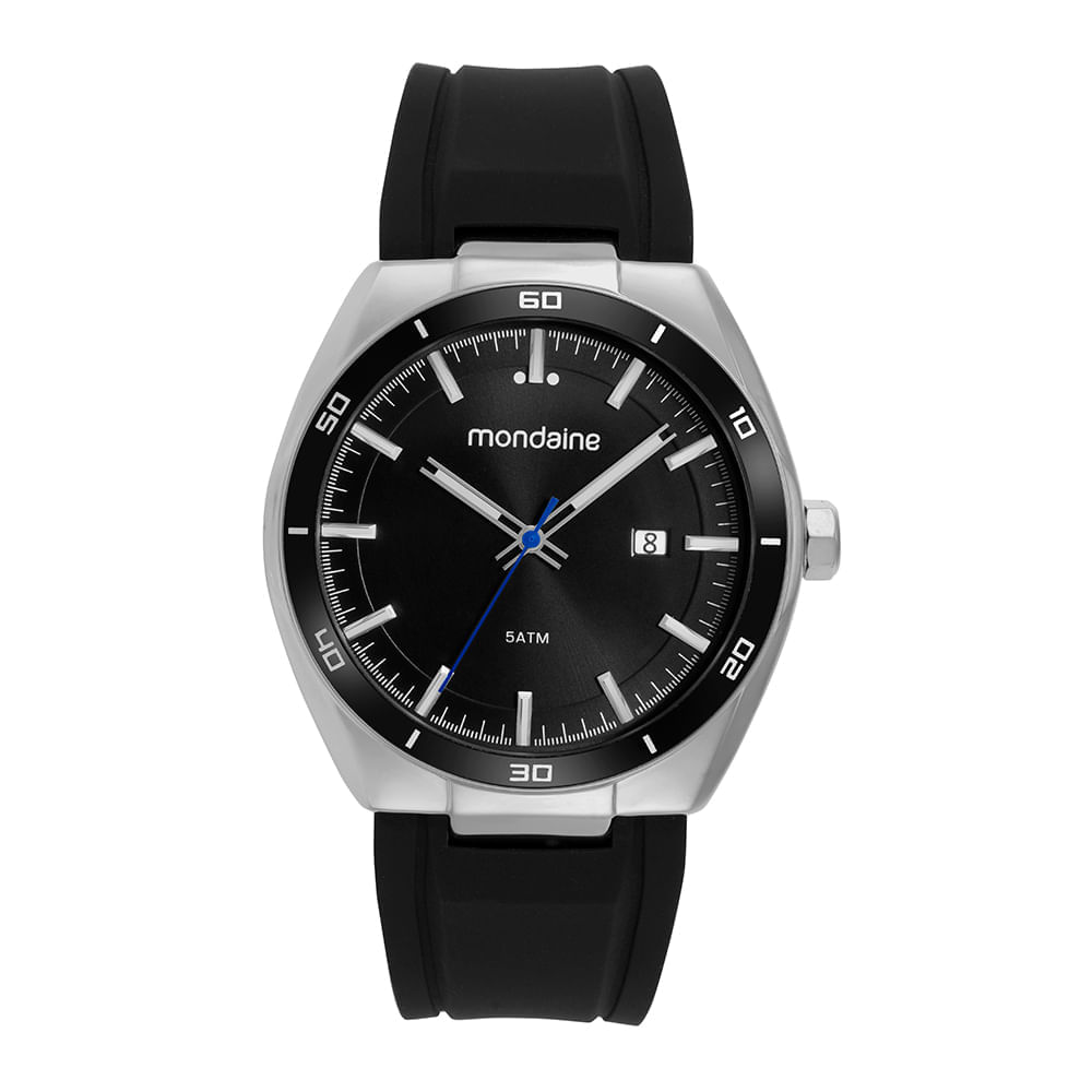 Miniatura Relógio Masculino Cromado Pulseira de Silicone