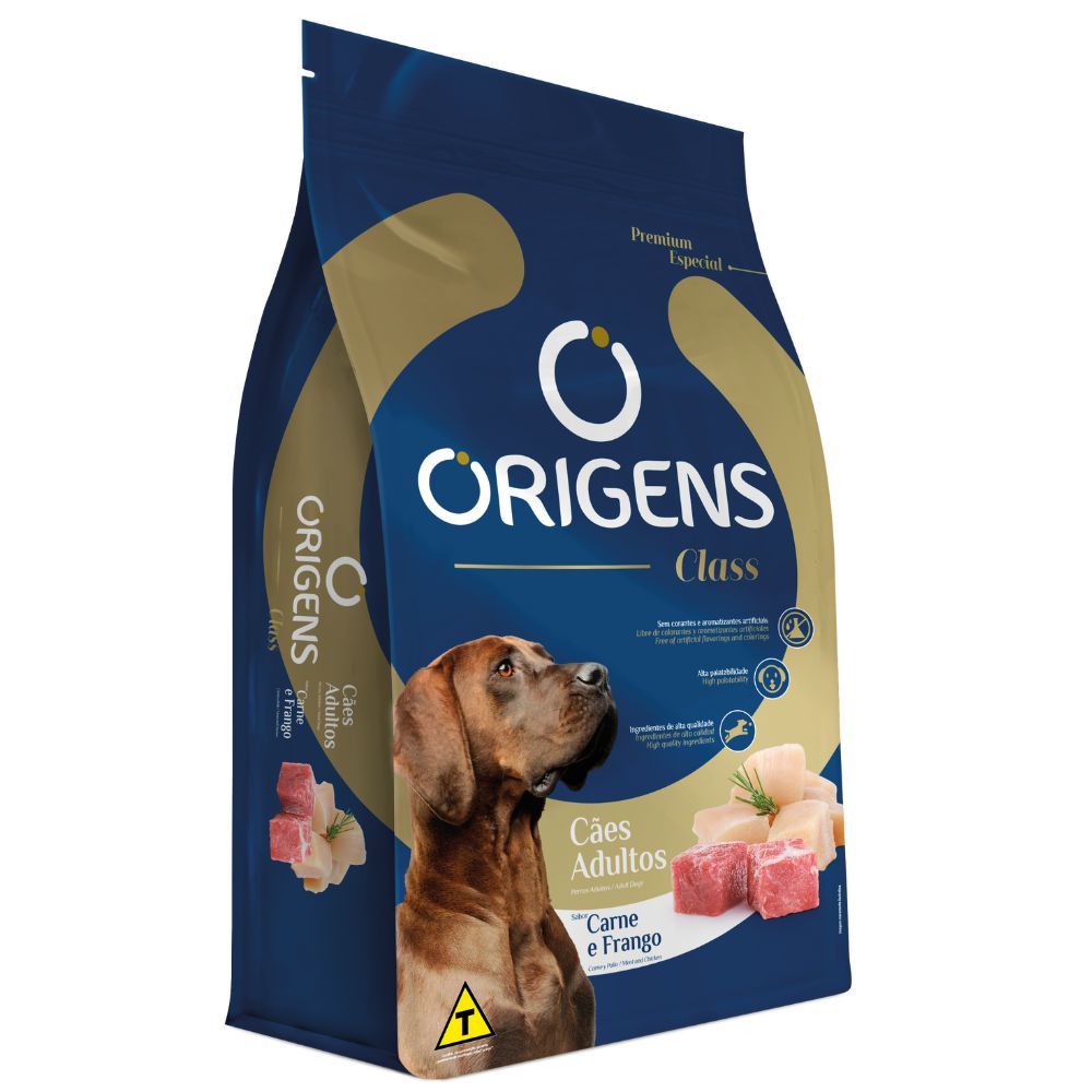 Miniatura Ração Origens Class Premium Especial Cães Adultos Carne e Frango 15kg