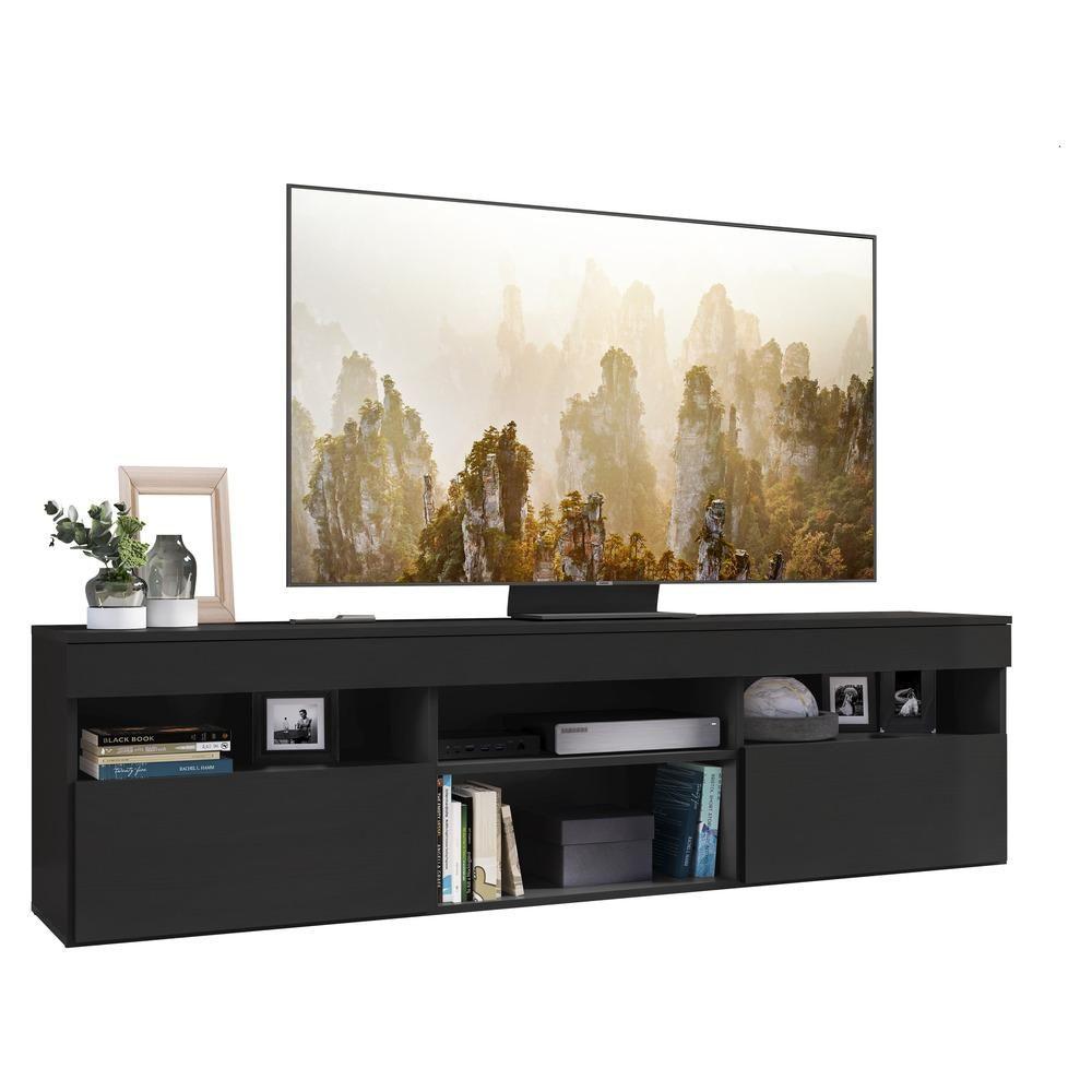 Rack Suspenso Para Tv Até 65´´ Fg3326 Com 2 Portas Preto