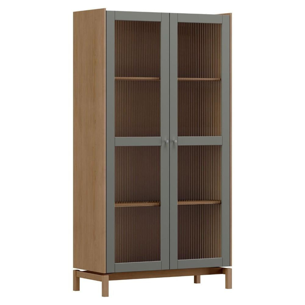 Miniatura Cristaleira 190cm 2 Portas Barcelona Oak/Ferrolack