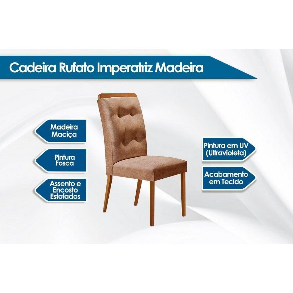 Miniatura Kit 2 Cadeiras Sala Jantar Imperatriz Madeira 2 Un Capuccino-linho Bege - Rufato