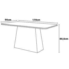 Miniatura Mesa de Jantar DJ Móveis Raquel Plus com 6 Cadeiras Ginger/Kraft