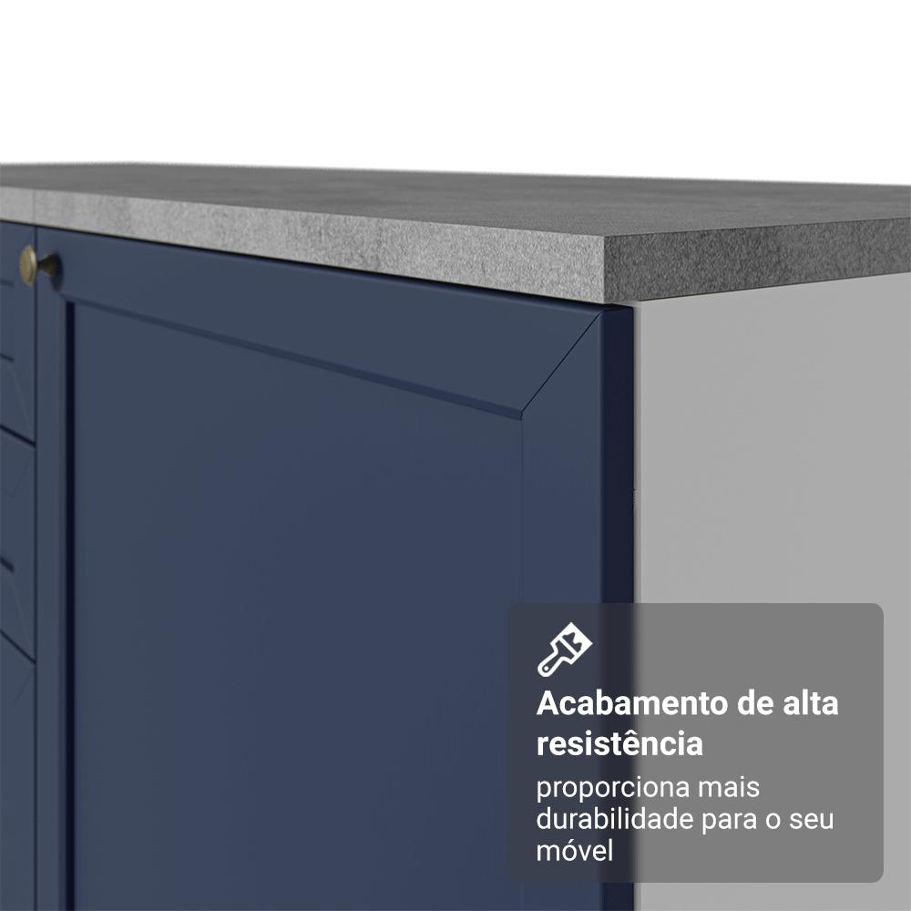 Armário de Cozinha Completa 270 cm Branco/Azul Vik Madesa 02 Branco/Azul