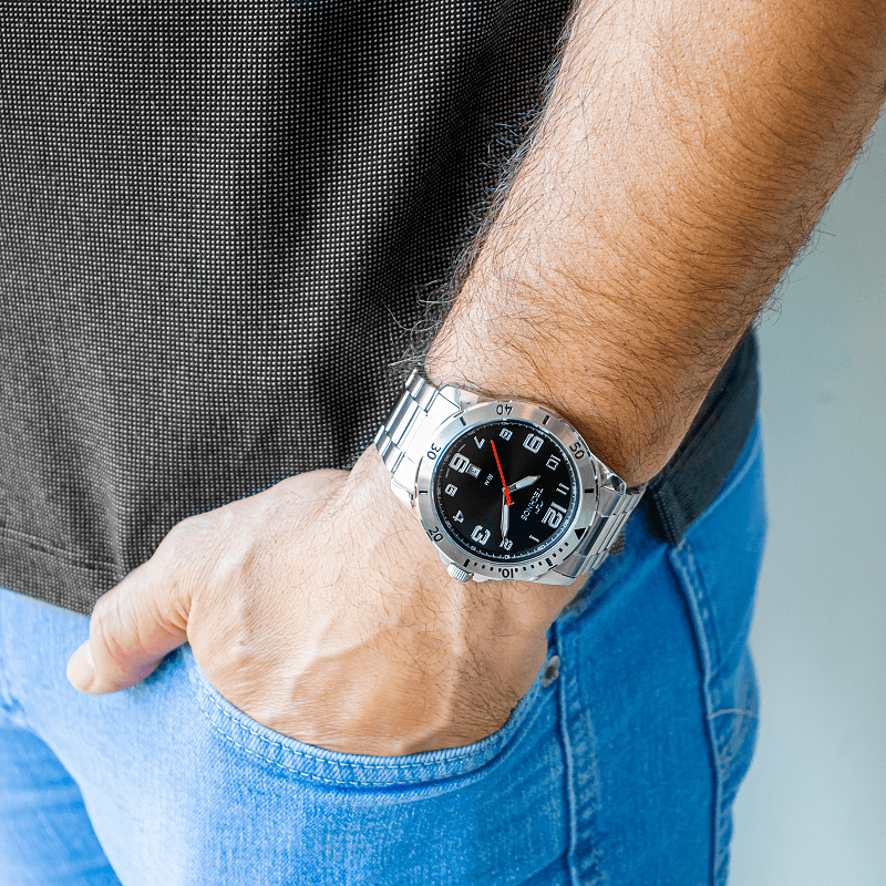 Miniatura Relógio Masculino Technos Prata Prova D'água 50 metros 2115MYK1P