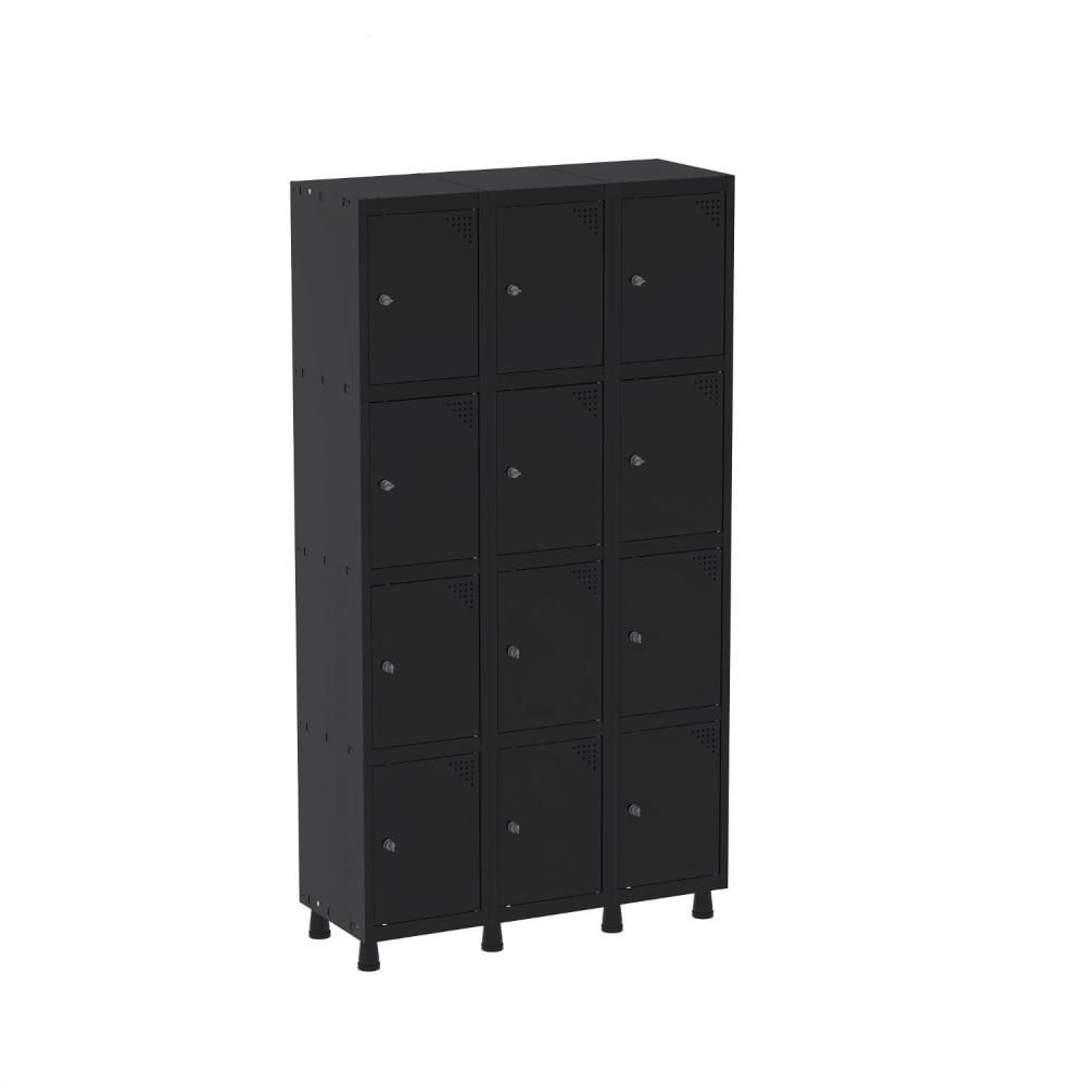 Miniatura Armario Roupeiro 12 Portas Aço GRP 503/12 Preto