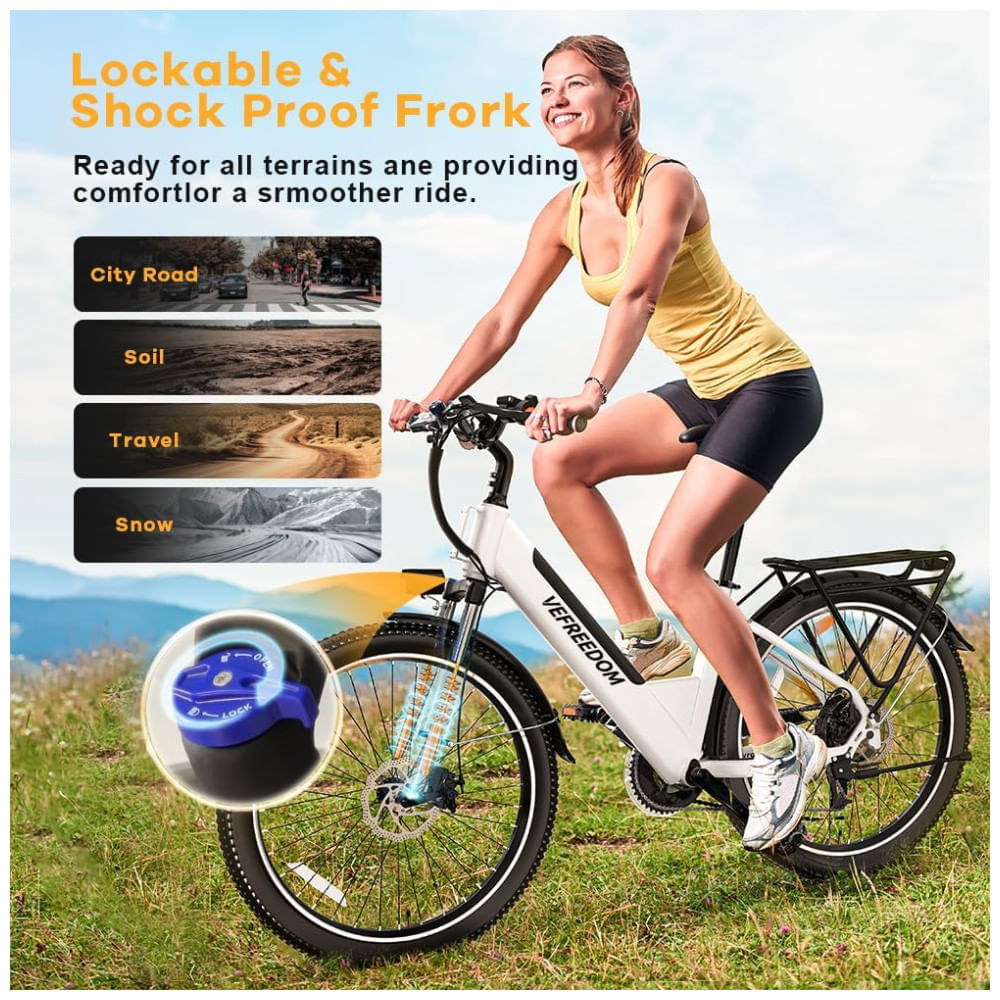Miniatura Bicicleta Elétrica Cityrang 2.0, Motor 1000W Pico, Bateria 48V 15Ah, 112 km Autonomia, 25 MPH, Freio a Disco, 7 Marchas, Display LCD, 5 Modos de