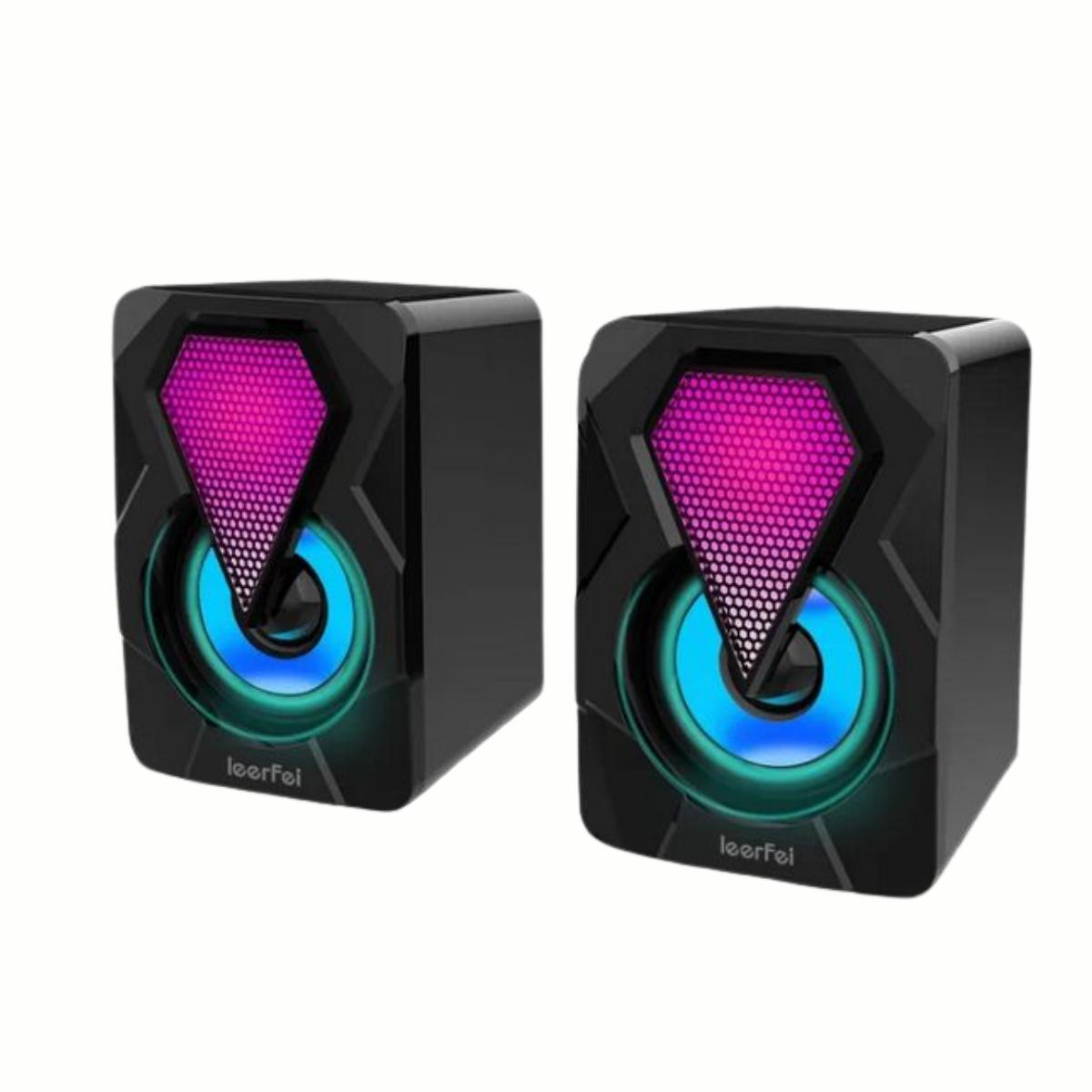 Miniatura Caixa Som Rgb Led Computador Pc Gamer Luz Respiração Fria