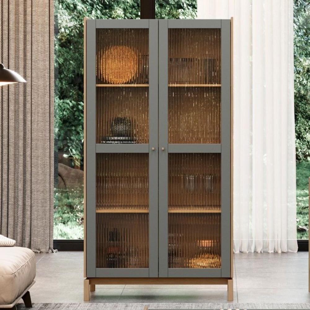Miniatura Cristaleira 190cm 2 Portas Barcelona Oak/Ferrolack