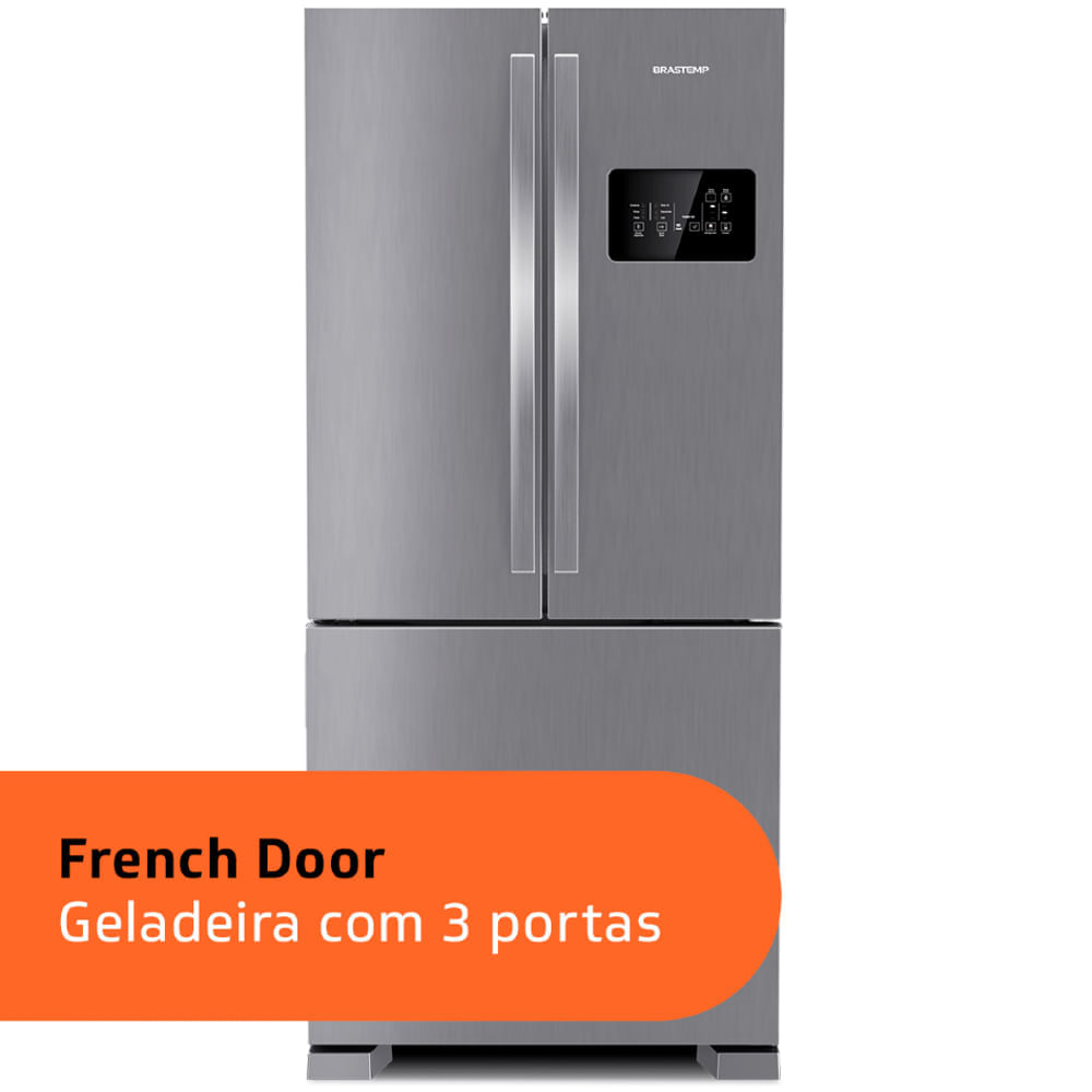 Geladeira Brastemp Frost Free French Door A+++ 554 litros cor Inox - BRO85AK 110V