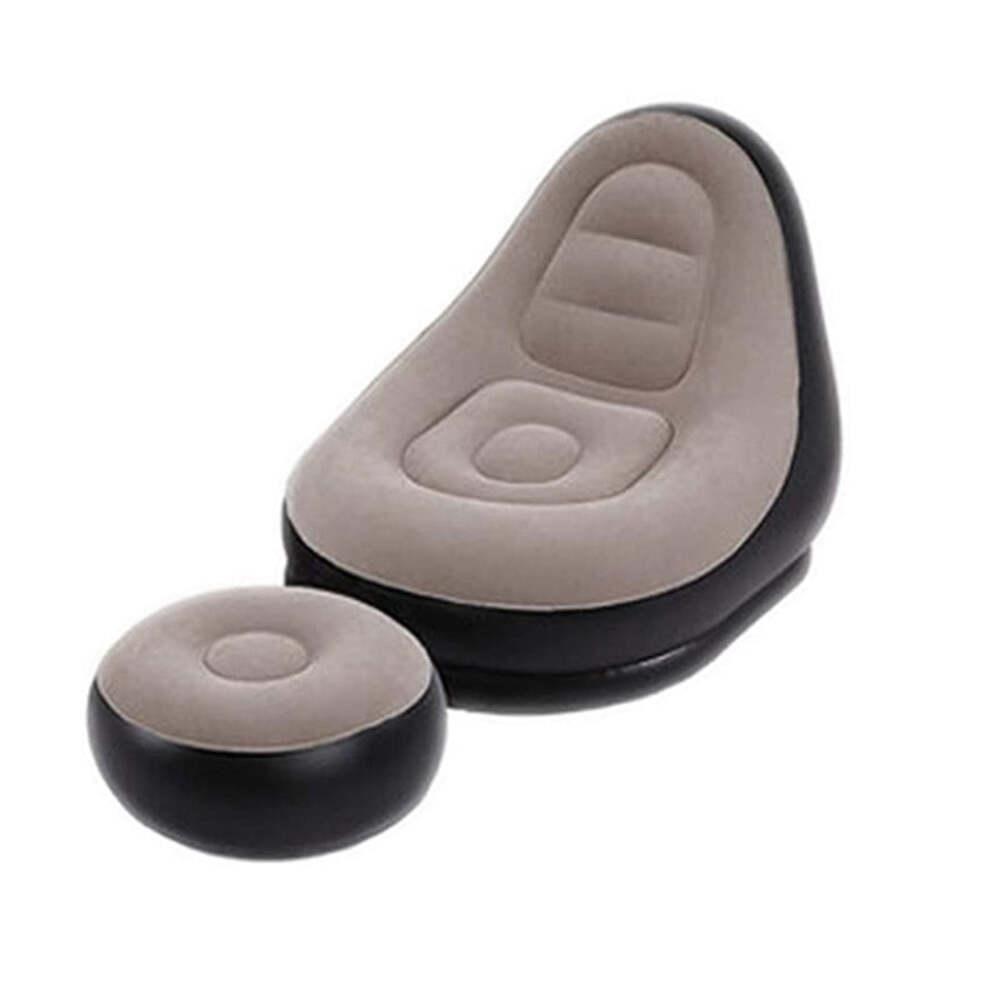Miniatura Sofa Poltrona Inflavel Kit 2 Em 1 Com Puff Ultra Lounge Cama Colchao Portatil Quarto Sala Jardim Piscina Luxo