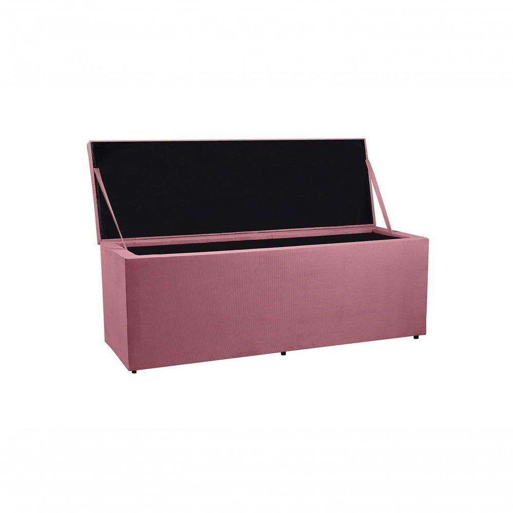 Miniatura Recamier Baú Cama Queen 160cm Madrid Suede Rosa Dal Poz Estofados