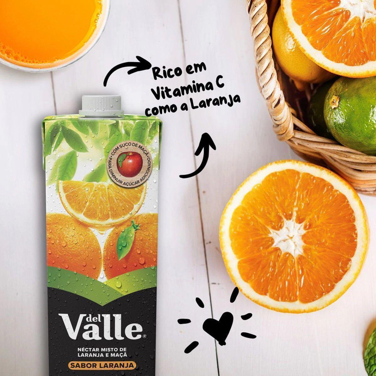 Miniatura Suco De Laranja Del Valle 1L -  Pack Com 6 Unidades