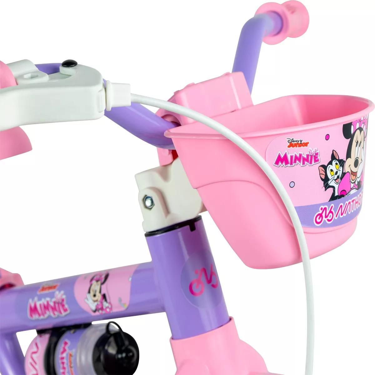 Miniatura Bicicleta Infantil Nathor Aro 12 Minnie Rodinhas Segurança