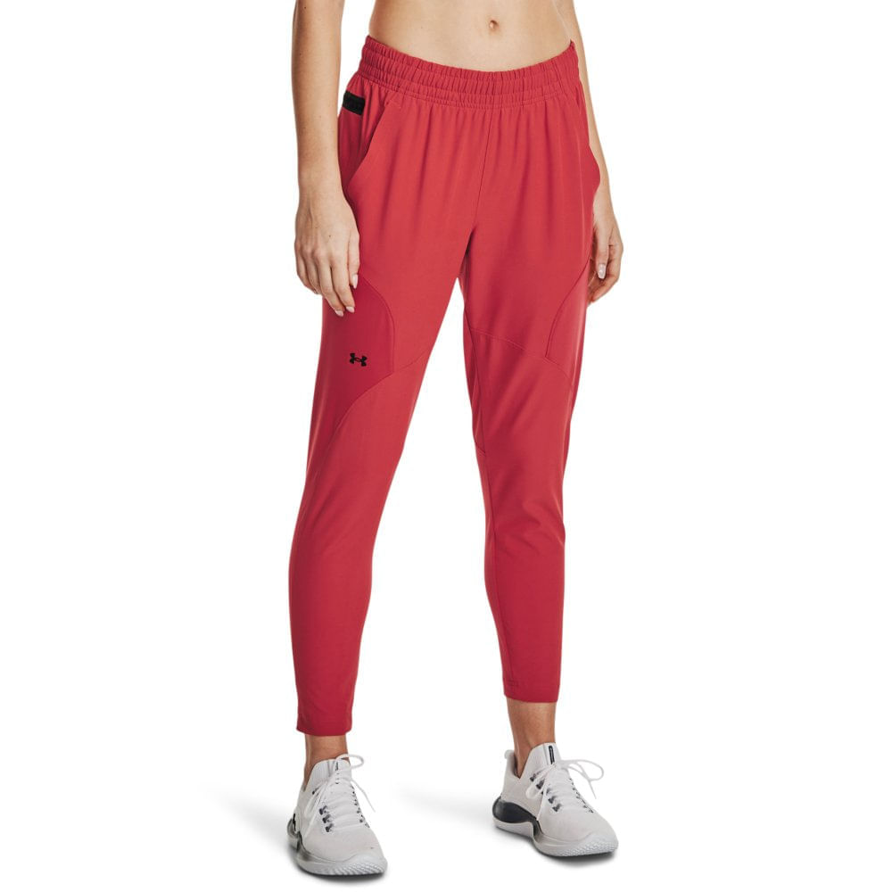 Miniatura Calça de Treino Feminina Under Armour Unstoppable Hybrid Vermelho - G