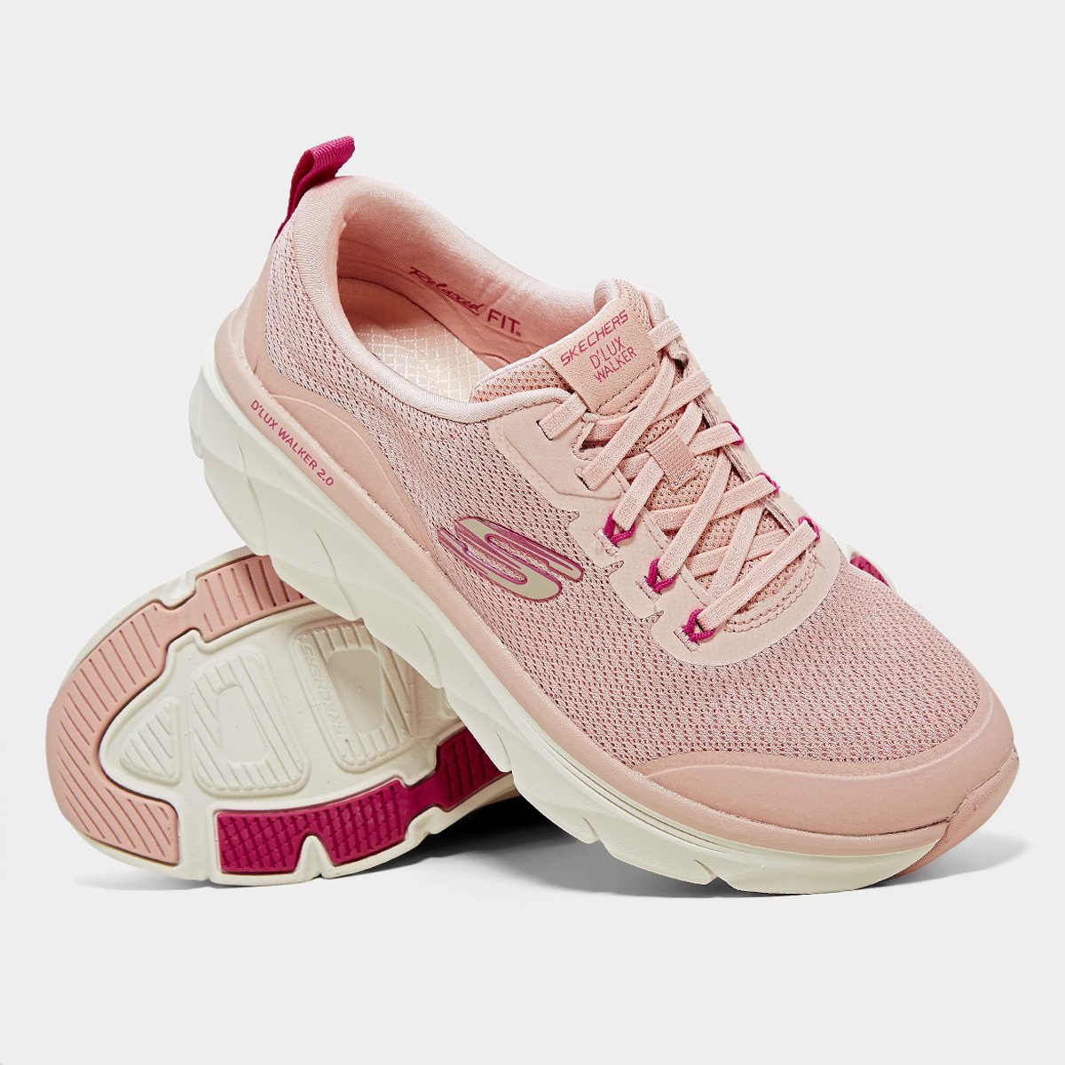 Miniatura Tênis Skechers D'Lux Walker 2.0 Rad Feminino Rosê - 34