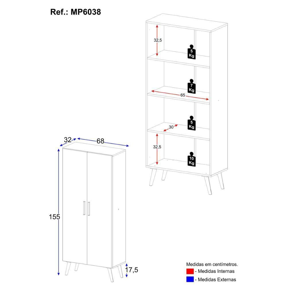 Miniatura Armário De Lavanderia Multiuso 2 Portas 68cm Retrô Urban Multimóveis Mp6038 Preto