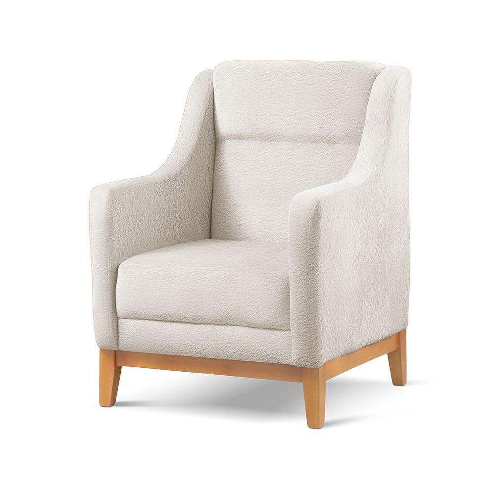 Miniatura Poltrona Encosto Alto Para Sala áquila bouclé Nude 400